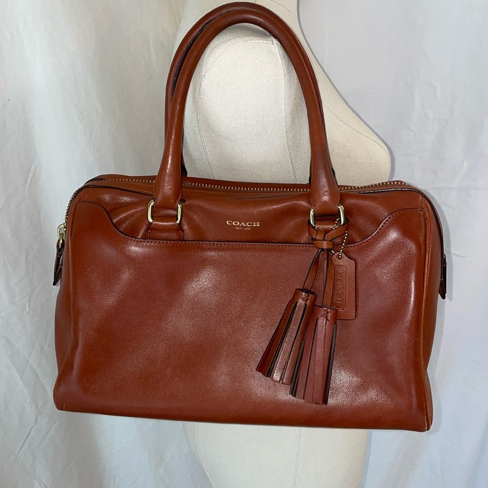 Coach Brown Leather Satchel with Tassel